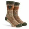 Brown marl wool boot socks with ribbed cuff and contrast heel and toe