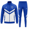 Royal blue and white tracksuit with chevron panels and team crest