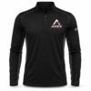 Men's black quarter-zip long sleeve training top with chest logo
