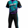Vipers teal and purple sublimated baseball uniform with black pants
