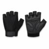 Pair of black fingerless cycling gloves with gel padded palm and mesh back