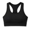 Women's black racerback sports bra with wide elasticated underband